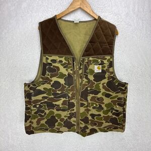 Vintage Carhartt Hunting Vest Mens XL VU103 CMO‎ Camo EUC